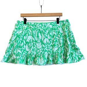 Lilly Pulitzer Women's Sz XL Cascadia Luxletic Green & White Floral Skort
